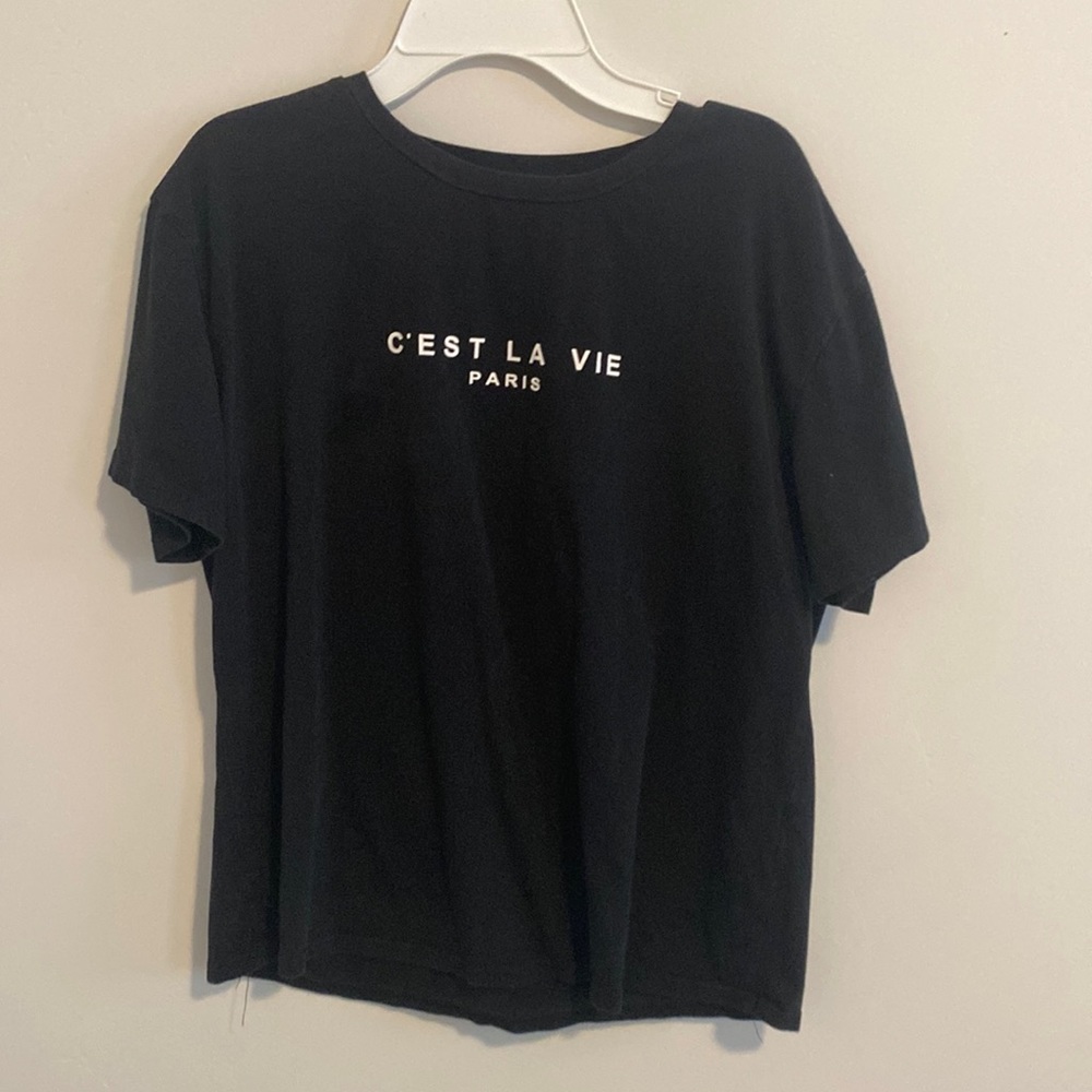 Black “C’est La Vie Paris” T-Shirt